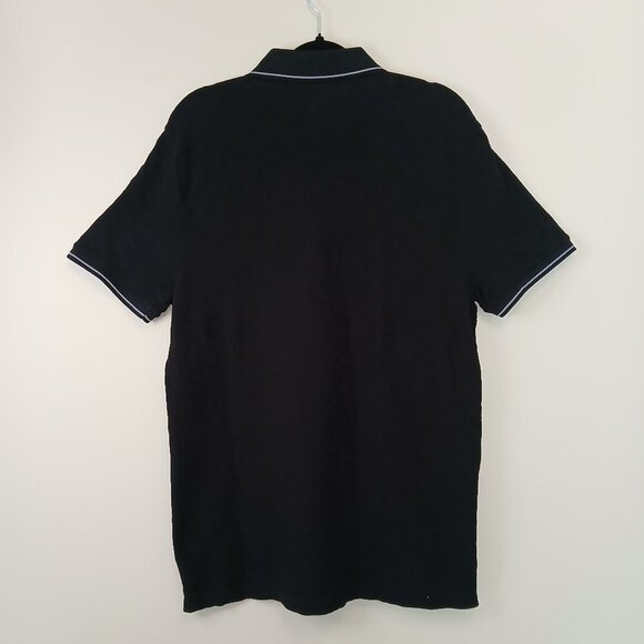 Perry Ellis Short Sleeve Knit Polo Golf Shirt Black Size Large - Picture 3 of 5